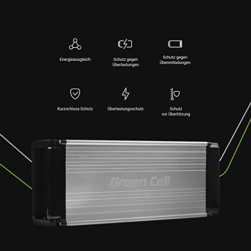 Green Cell E-Bike Akku 36V 15Ah 540Wh Lithium Ionen für 250W Motor Rear Rack Elektrofahrrad C13 Batterie mit Ladegerät – Bild 3