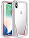 Poetic Guardian [Scratch Resistant Back] [Built-in-Screen Protector] Full-Body Rugged Hybrid Bumper Clear Case for Apple iPhone X (2017)/ iPhone Xs (2018) - Pink/Gray