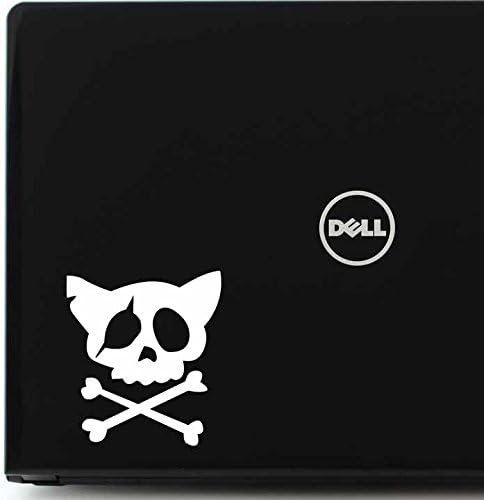 Aftermarket Graphics - 2x Qty Kitty Skull for laptop / car / guitar Decal Sticker (WHITE)