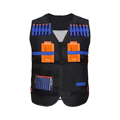Yosoo Kids Elite Tactical Vest with 20 Pcs Soft Foam Darts for Nerf Gun N-strike Elite Series ( 2 Clips Not Included )