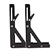 Folding Shelf Bracket Max. Load 220 lb, Black Paint Wall Mounted Shelf Bracket DIY Space Saving for Table Work Bench, Pack of 2 (8 Inch)