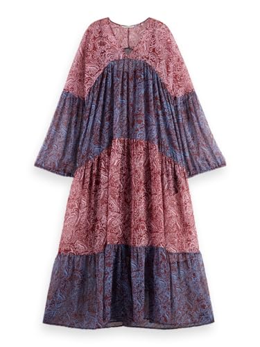 Scotch & Soda Printed Maxi Dress, Abito Casual, Donna, Blue Mountain Paisley Mix, 38