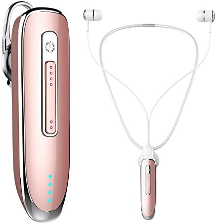 Wireless Bluetooth Earpiece with Mic Noise Cancelling Bluetooth Headset with Microphone Slave earphone for Cell Phone iPhone Samsung,QANGEL V4.1 Cordless Hands free Headphone Car Earpiece (Rose Gold)