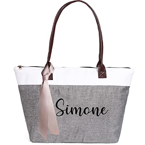 Akubi Personalized Bridemaid Tote Bags With Zipper Custom Name