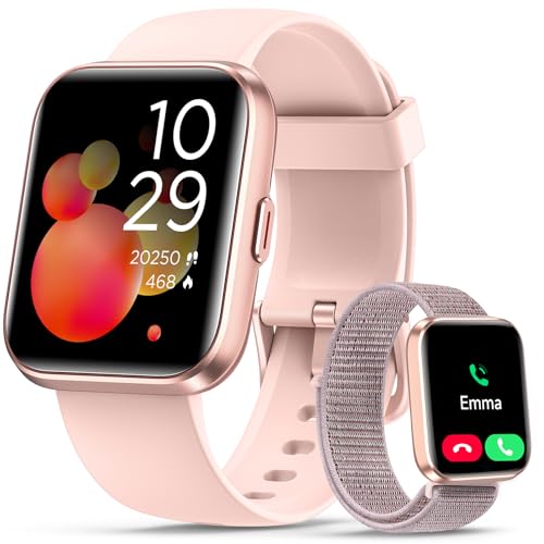 Smart Watches for Women (Answer/Make Call), 2 Straps, 1.85" Fitness Tracker Watch with Alexa Built-in, Heart Rate/ SpO2/Sleep Monitor, 120 Sports Modes, 3ATM Waterproof Smart Watch for iPhone/Android