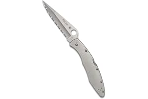 Spyderco Ambitious Lightweight Pocket Knife with 8Cr13MoV Stainless Steel Blade with Black FRN Handle