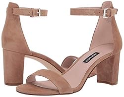 Nine West Womens Pruce Block Heeled Sandal Latte