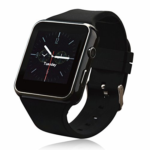 Smartwatch, Bluetooth Smart Watch Phone with SIM Card Slot Pedometer Camera Notification Sync for Android Samsung Google Pixel HTC Sony HUAWEI LG & iOS iPhone (App Unavailable) (Black)