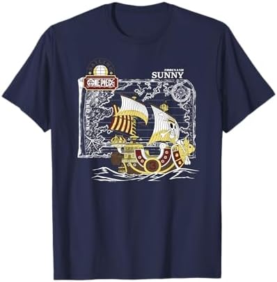 Amazon.com: One Piece Anime Open Seas Pirate Map Photo T-Shirt