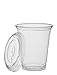 Clear Plastic Cups with Lids | 12 oz, 100 Pack | PET Cold Smoothie Cups | Iced Coffee Cups | Disposable Cups with Lids | To Go Cups