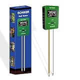 Sonkir Soil pH Meter, MS-X2 Upgraded 3-in-1 Soil Moisture/Light/pH Tester Gardening Tool Kits for Plant Care, Great for Garden, Lawn, Farm (Green)