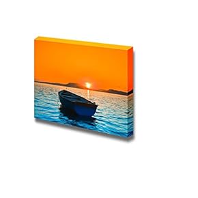 Canvas Prints Wall Art - A Beautiful Sunset Seen The Fishing Boat | Modern Wall Decor/Home Decoration Stretched Gallery Canvas Wrap Giclee Print. Ready to Hang - 12" x 18"