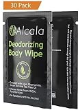 Deodorizing Body Wipes 100% Pure Bamboo with Tea Tree Oil, Individually Wrapped Biodegradable Shower Wipes, Extra Large 10 x10 inches (30 Pack)