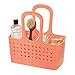 iDesign Orbz Bathroom Shower Tote for Shampoo, Cosmetics, Beauty Products - Small, Divided, Coral