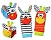 Cute Animal Soft Baby Socks Toys Wrist Rattles and Foot Finders for Fun Toys for 2 4 5 7 8 10 3-6 Month