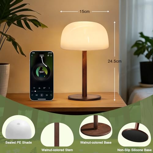 Tobeape 10000mAh Table Lamp Rechargeable, IP65 Waterproof Shower Lamp for Bathroom, Bedside Lamp with 3 Color Temps, Portable Cordless Touch Lamp Dimming for Bedroom Restaurant Patio Garden Outdoor