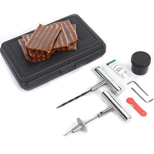 Car/Motorcycle Tire Repair Kit, 37pcs Tubeless Tire Tyre Puncture Repair Kit Car Truck Motorcycle Home Plug Patch with 30 Tyre Repair Strips Plus a Box