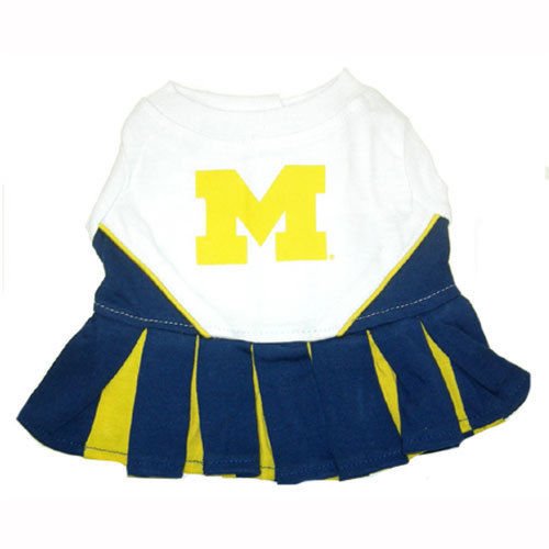 MICHIGAN WOLVERINES ★ CHEERLEADER DOG DRESS OUTFIT ★ ALL SIZES ★ LICENSED NCAA