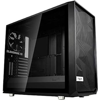 Fractal Design Meshify S2 - Mid Tower Computer Case - Airflow/Performance - 3X Silent Fans and Nexus Hub - PSU Shroud - Modular Interior - Water-Cooling Ready - USB Type C - Blackout Tempered Glass