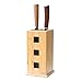 Universal Bamboo Knife Block, HANZIUP Slotless Wood Knives Holder Storage Stand, Kitchen Knives Organizer, Dishwasher Safe, Removable Bristles - For Home Kitchen or Restaurant