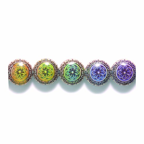 Shipwreck Beads Mirage Polymer Color Change Blossom Disc Mood Beads, 8 by 16mm, 2-pack
