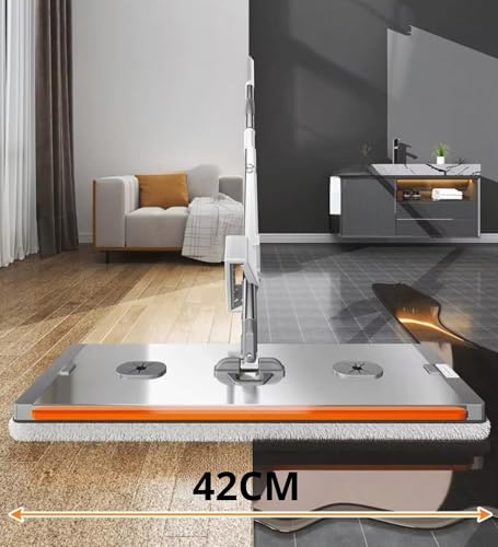 Esfregão Grande, Rodo Grande, Mop Mágico Limpeza, 360 Graus, Limpeza Fácil, 4 Panos de Microfibra