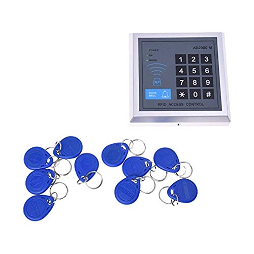 DierCosy Access Control System RFID Home Security Kit Proximity Door Entry Keyboard 10 Key Fobs Exit Button Household Products