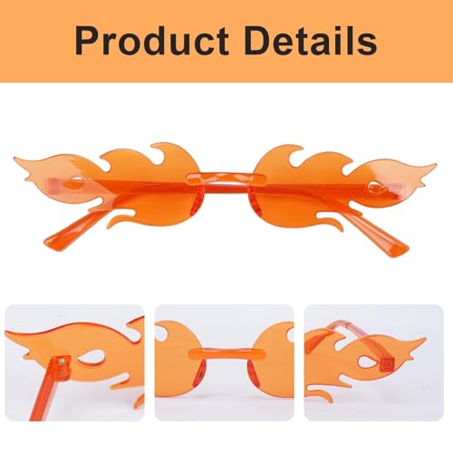 Minnhua 15pcs Flame Sunglasses Party Glasses Funny Glasses Transparent Colorful Glasses Hippy Glasses Flame Plastic Glasses for Parties Birthday Cosplay Carnival Children and Adults