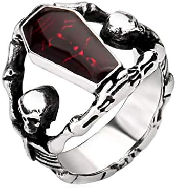 Bogist Mens Vampire Diaries Coffin Stainless Steel Rings