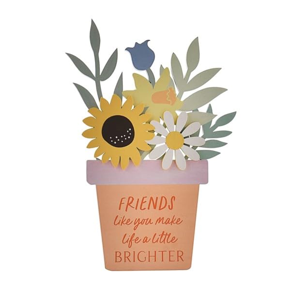 Widdop Flower Pot Sentiment Plaque - Friends Like You - Wooden Etched Heartfelt Plaque for the Home