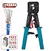 ITBEBE RJ45 Crimping Tool Made of Hardened Steel with Wire Cutter Stripping Blades and Textured Grips (RJ45 CRIMPER TURQUOISE)