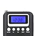 COIWIN KK-523 Mini Digital Portable AM/FM Two Band Digital Receiver Radio with Alarm Clock and LED Light (Black)