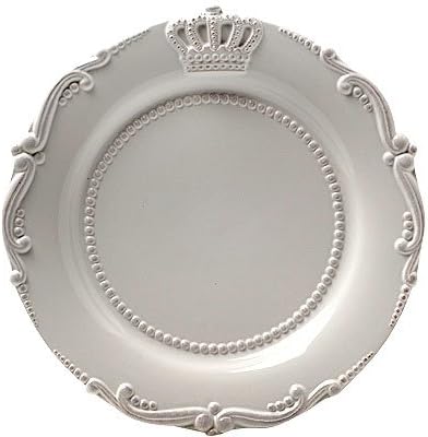 Lot Of 2 Ceramic Crown Dinner Plate White 13.5"