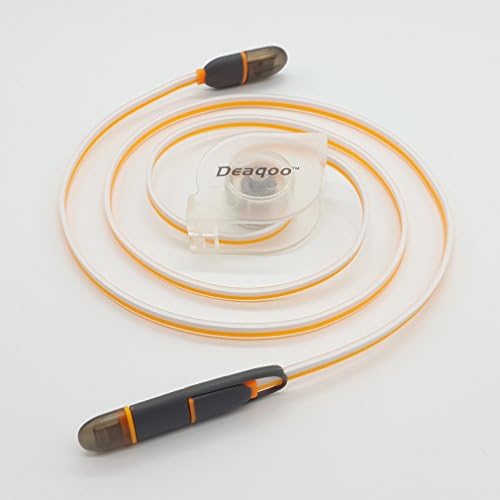 DeaqooTM 3FT(1M) Retractable Lightning and Micro USB to USB Tangle-free Charger for Smartphones an Tablets - Pack of 1 - Orange