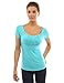 PattyBoutik Women Scoop Neck Empire Waist Raglan Top (Turquoise Small)