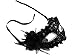 AshopZ Venetian Eye Mask Fancy Dress Accessory with Feather Flower Lace, Black