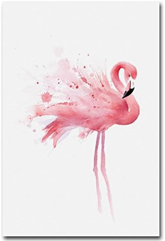 Watercolor Flamingo Minimalism Art Canvas Poster Painting Wall Picture Print Home Decoration (50x70cm)