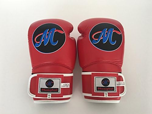 Mongkol Muaythai - Gloves Red/White Trim White Velcro
