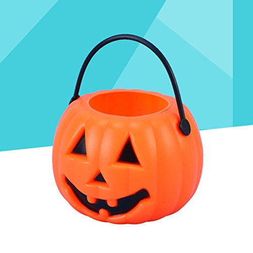 LUOEM 10pcs Halloween Portable Pumpkin Bucket Children Trick or Treat Pumpkin Candy Pail Holder Halloween April Fool 's Day Children's Party Decoration for Friends - Thumbnail 5