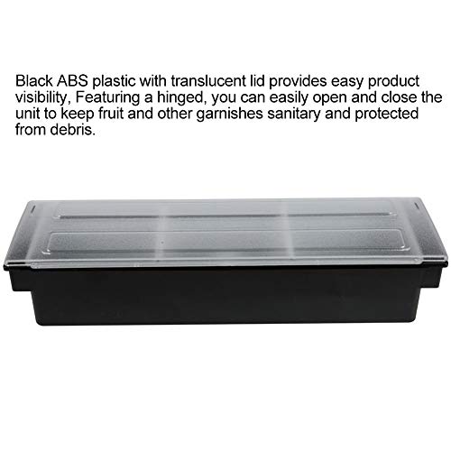SHANGPEIXUAN Condiment Caddy with Lid Dispenser Tray Bar Fruit Caddy 3 Tray Plastic Garnish Station Great for Restaurant Buffets Bars Picnics Refrigerator Barbecue Catering(Condiment Dispenser 3 Tray)