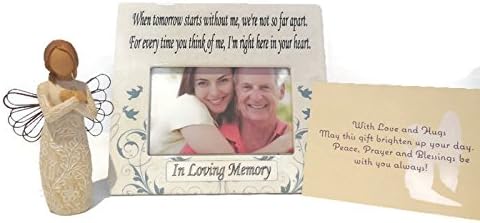 Willow Tree Remembrance Angel Figurine Bundle With When Tomorrow Starts Without Me Ceramic Memorial Picture Frame. An Ideal Sympathy-Condolence Gifts For Loss Of Mother/Father/Loved One