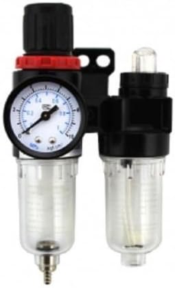 1/4" NPT Twin In-line Air Filter With Regulator &amp; Water Trap Air Compressor