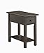 Sutton Side Table with Charging Station in Brushed Gray