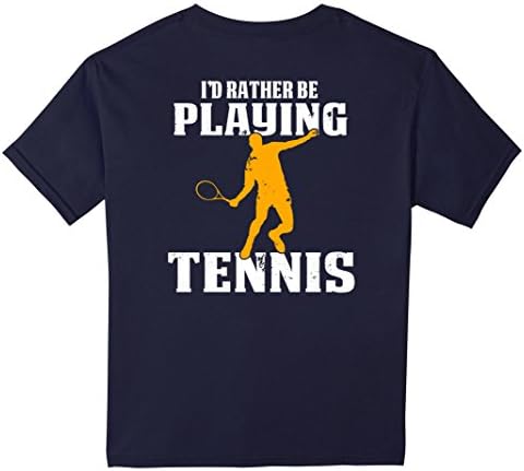 Kids Funny Men's Tennis Shirt   Vintage I'd Rather Be playing Ten 6 Navy