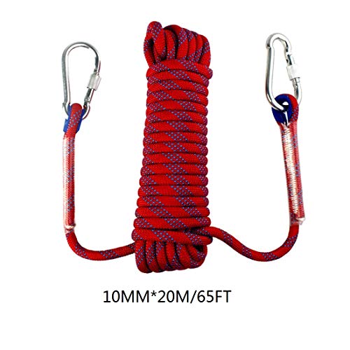 Yolyoo Outdoor Climbing Rope Static Rock Climbing Equipment High Strength Accessory Fire Escape Safety Rappelling Rope 65ft