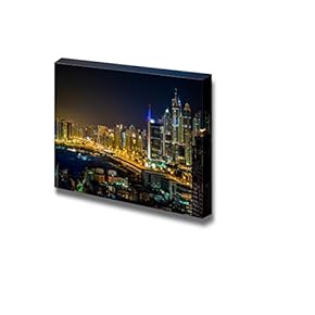 Dubai Downtown Night Scene Beautiful Cityscape Photograph Wall Decor