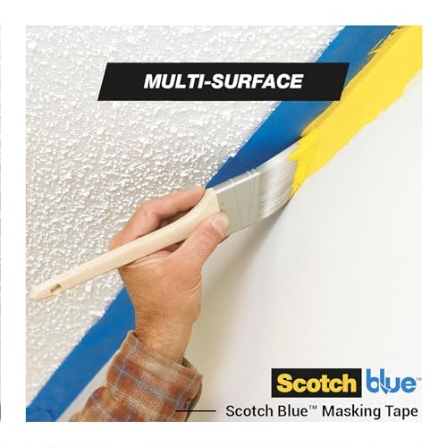 ScotchBlue Multi-Surface Premium Masking Tape, 36 mm x 41 m, 4 Rolls/Case - Scotch Adhesive Blue Painters Tape, For Painting and Decorating, Indoor & Outdoor, Sticks Well, 100% PEFC