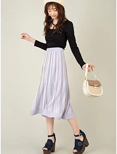 Amazon セシルマクビー Cecil Mcbee 配色ニットロングスカート パープル M スカート 通販