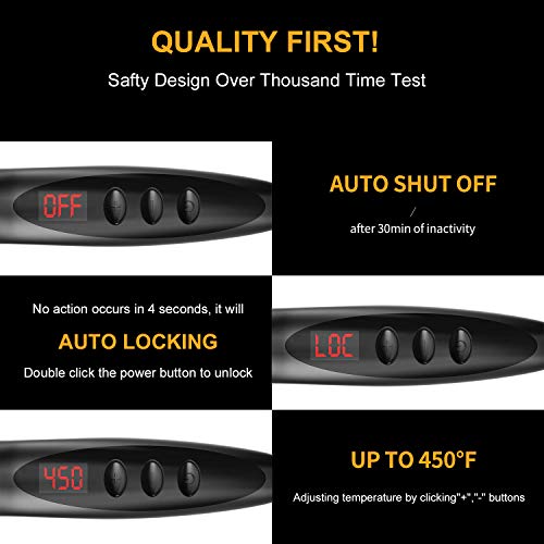 Beard Straightener for Men, Kuyang 4 in 1 Beard Grooming Kit for Men, Anti-Scald Ceramic Heated Beard Brush, 12 Temperatures Settings with Digital Display, Hair Straightener Brush for Women - Thumbnail 4