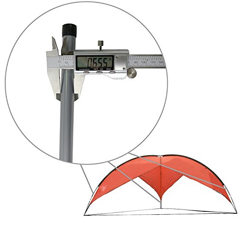 Hasika 15.7 x 15.7 Ft Outdoor Sunshade Basecamp Shelter Tripod Beach Shelter Canopy Fiberglass Poles Family Triangular Sun Shade Camping
